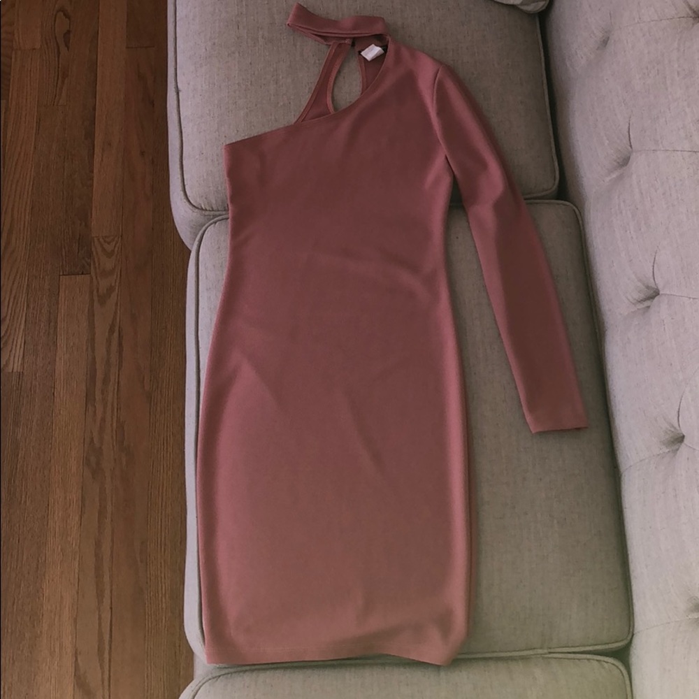 One Shoulder Pink Dress
